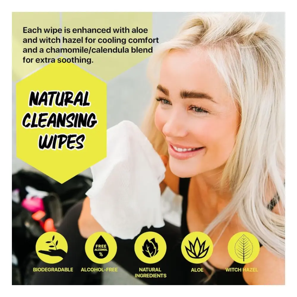 Klean Freak Body Wipe Single Sachet, Large 28 x 28 cm Shower Wipe, Alcohol Free, Aloe and Witch Hazel, Biodegradable, Lemongrass and Citronella - SSLG01 - Image 4
