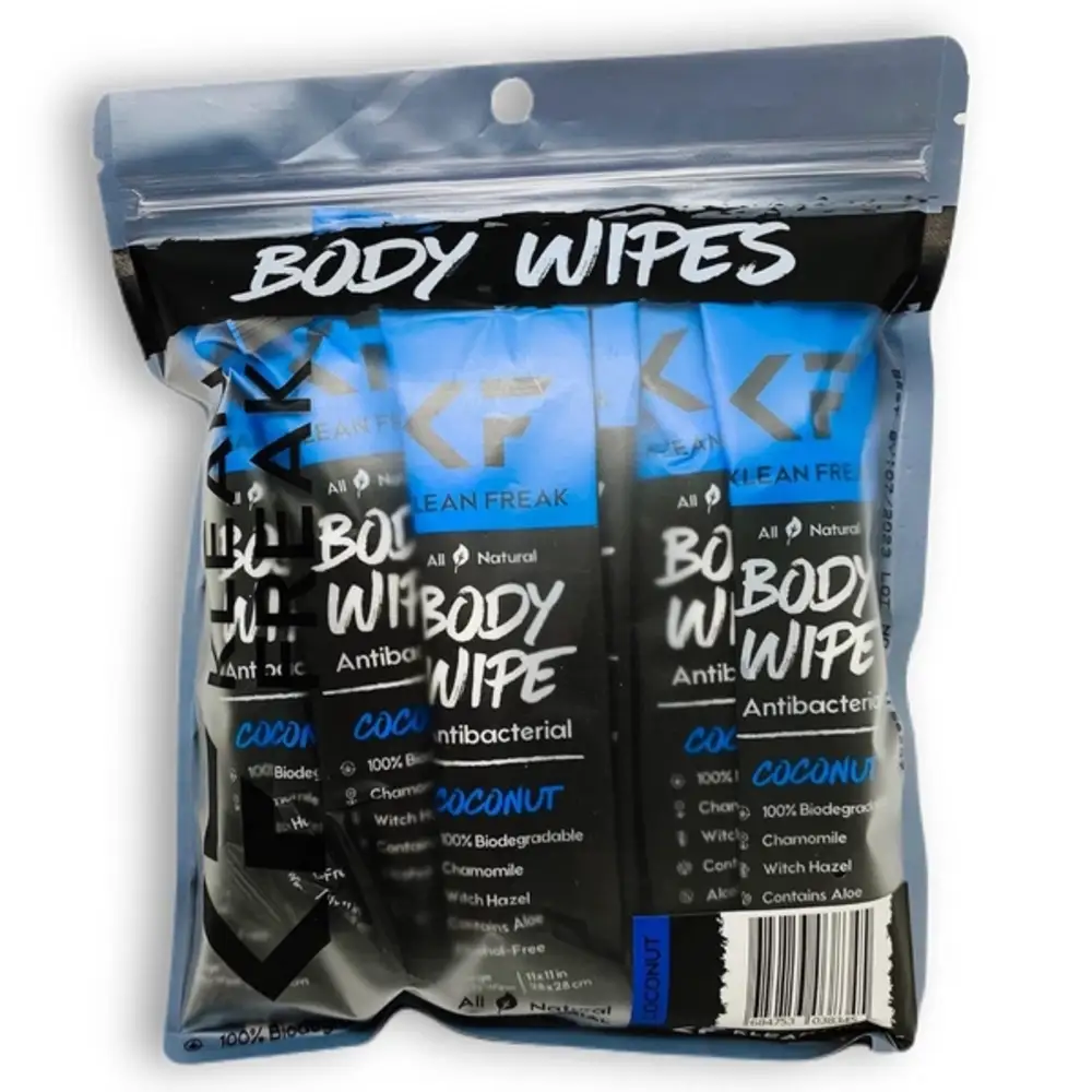 Klean Freak Body Wipes Dozen Pack, 12 Large 12 x 12 inch Shower Wipes, Alcohol Free, Aloe and Witch Hazel, Biodegradable, Lavender - DZLV12 - Image 3