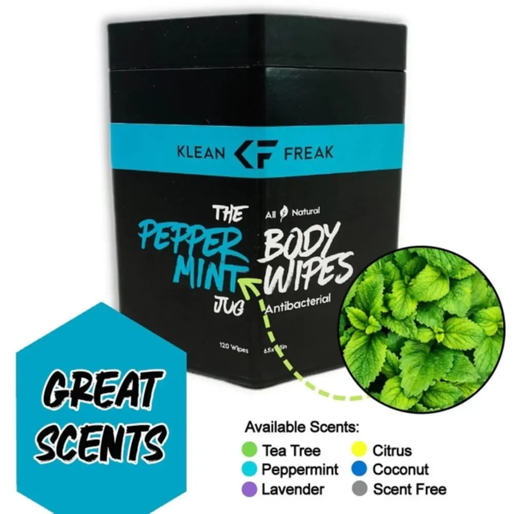 Klean Freak Body Wipes The Filler 120 Refill Bag, Resealable Refill for The Jug, Large Shower Wipes, Alcohol Free, Peppermint - TFPP02 - Image 2
