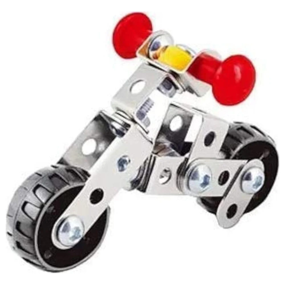 Magical Model Iron Commander DIY Metal Motorcycle Building Kit, 36 Piece Build and Play Construction Toy with Tools 816B-32 - 816B-32