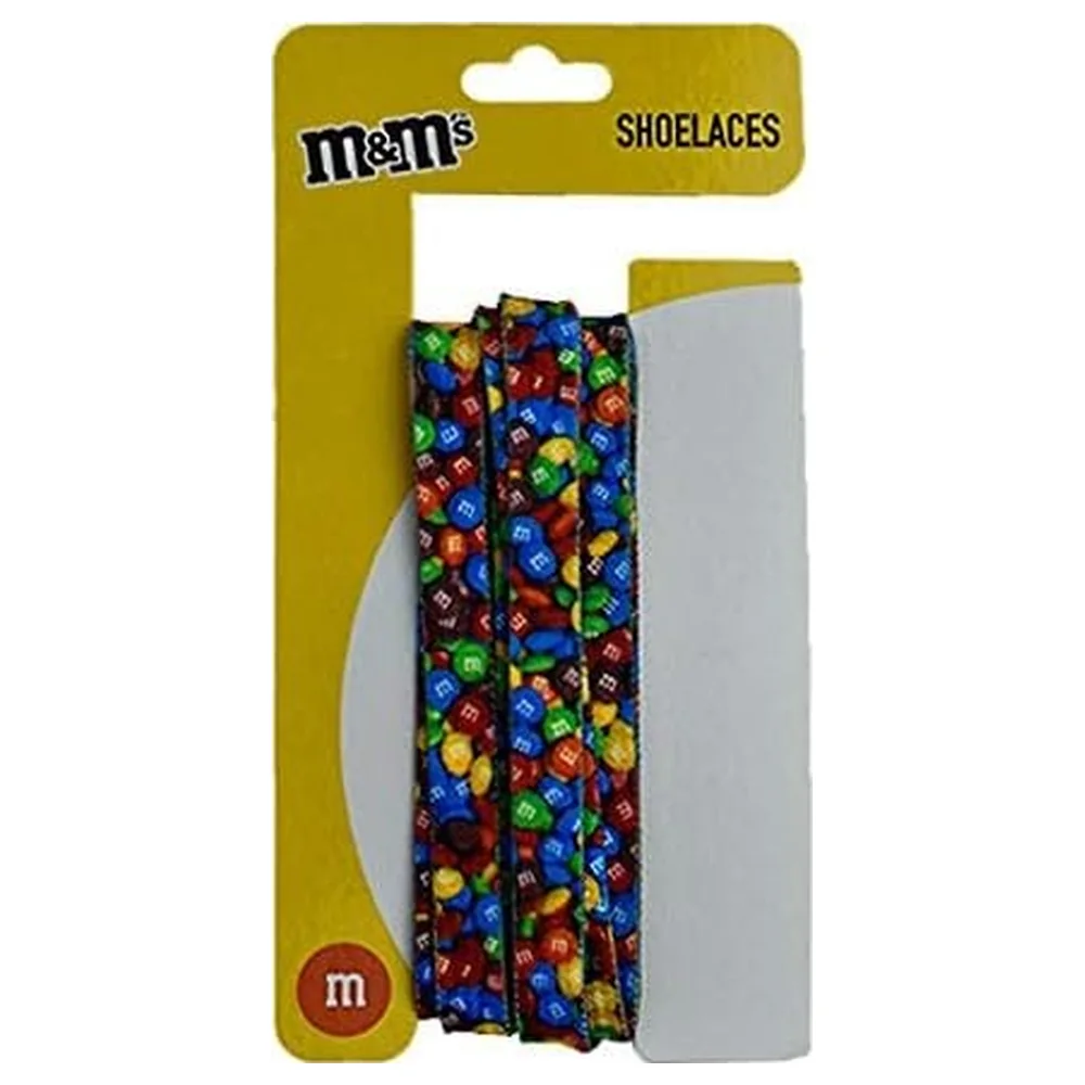M&M's Kids Shoelaces with All-Over Candy Lentils Print, Textured Polyester Laces in Bright Multicolour