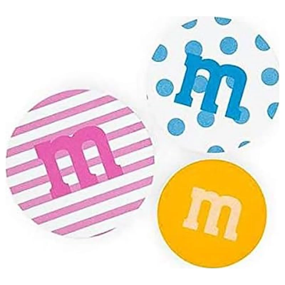 M&M's Sticky Notes 3 Pack, Round Repositionable Note Pads in 3 Sizes with Striped, Dotted and Solid M Designs, Multicolour - Image 2