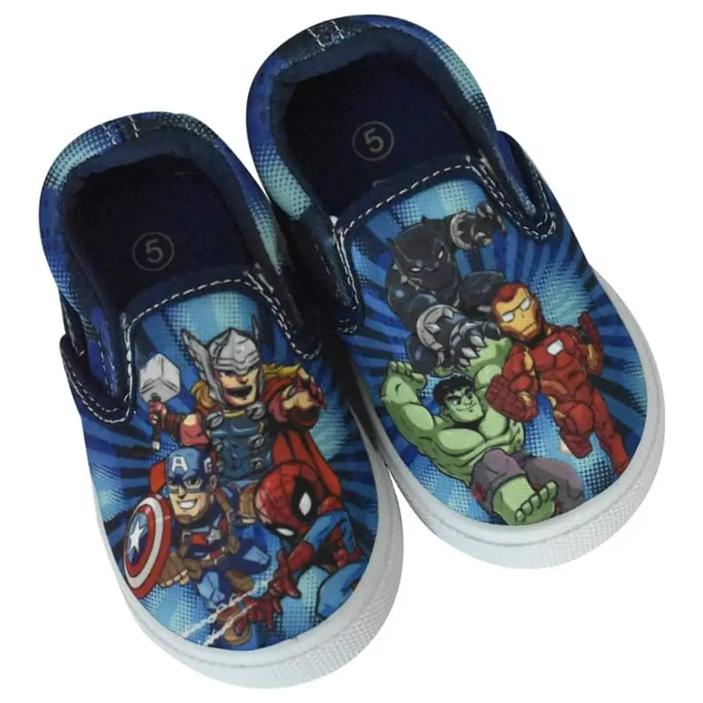 Marvel Super Hero Adventures Kids Slip-On Shoes with Avengers Character Print, Textile Lining and Synthetic Sole, Size 8, Multicolour - Image 2