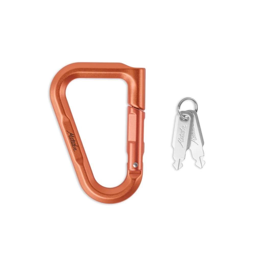 Matador BetaLock Locking Carabiner, Key Lock Aircraft-Grade Aluminium Clip, Anti-Theft for Backpacks and Luggage, TSA, Canyon Orange - MATQLL001ORG
