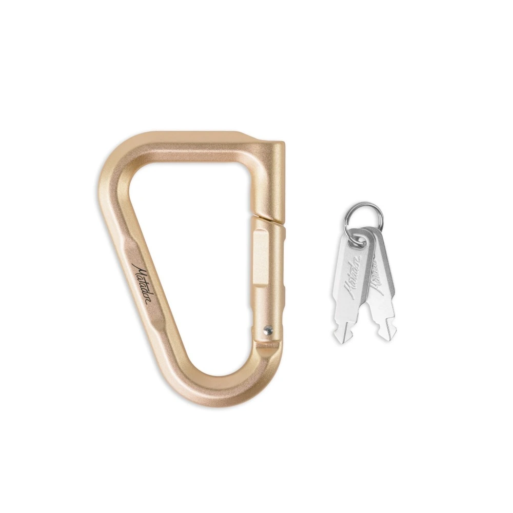 Matador BetaLock Locking Carabiner, Key Lock Aircraft-Grade Aluminium Clip, Anti-Theft for Backpacks and Luggage, TSA, Gold - MATQLL001GLD