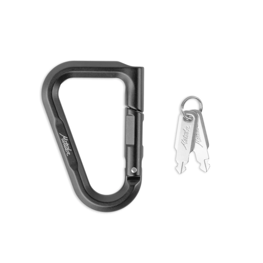 Matador BetaLock Locking Carabiner, Key Lock Aircraft-Grade Aluminium Clip, Anti-Theft for Backpacks and Luggage, TSA, Matte Black - MATQLL001BK
