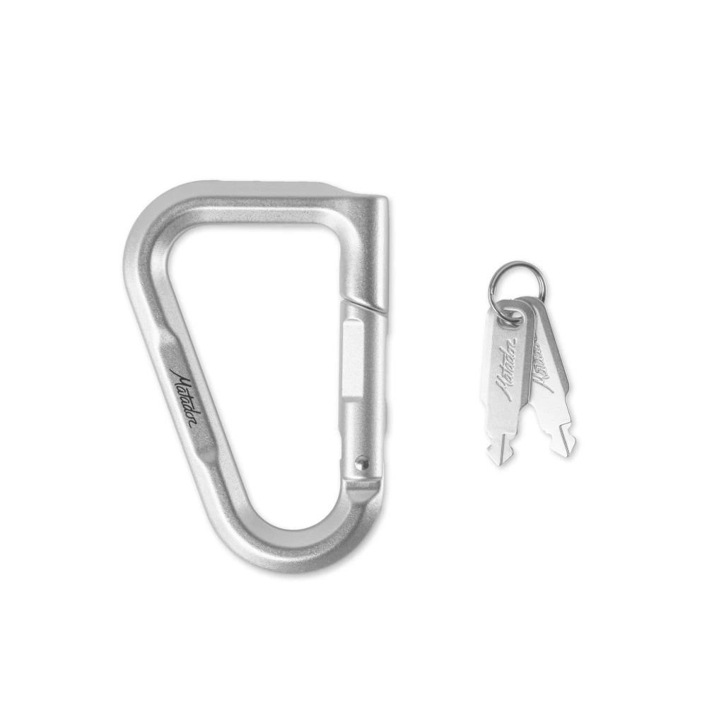Matador BetaLock Locking Carabiner, Key Lock Aircraft-Grade Aluminium Clip, Anti-Theft for Backpacks and Luggage, TSA, Metal - MATQLL001SLV
