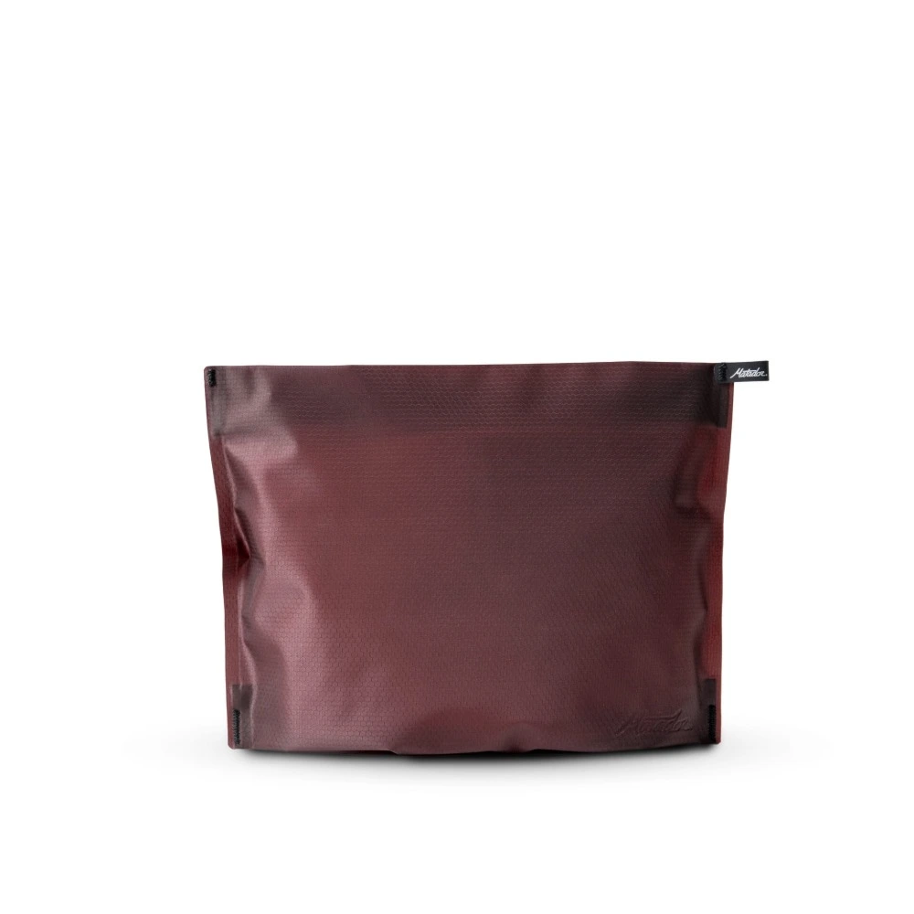 Matador FlatPak Zipper Toiletry Case 2.25L, Ultralight Leakproof Toiletry Bag, Welded Seams, Quick Access Zipper, Garnet - MATFPZ001R