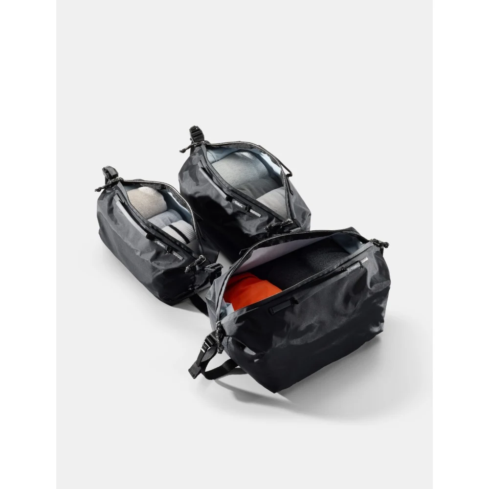 Matador Gear Cube Set V2, 3 Packing Cubes 8L, 5.5L and 3L, Top-Loading Bucket Opening, Compression Straps, Weather Resistant, Black - MATGCB32001BK - Image 2