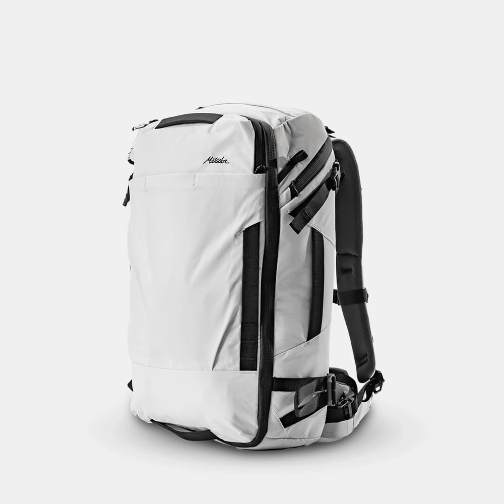 Matador GlobeRider35 Travel Backpack 35L, Clamshell Opening, Outdoor-Style Carry Harness, Travel Organisation, Arctic White - MATGR35001W