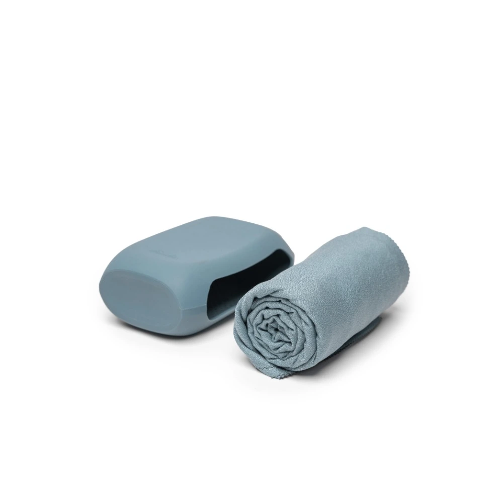 Matador NanoDry Packable Shower Towel Large, Quick Dry Nanofibre Travel Towel, Silicone Case with Carabiner, Slate Blue - MATNDL2001B - Image 4