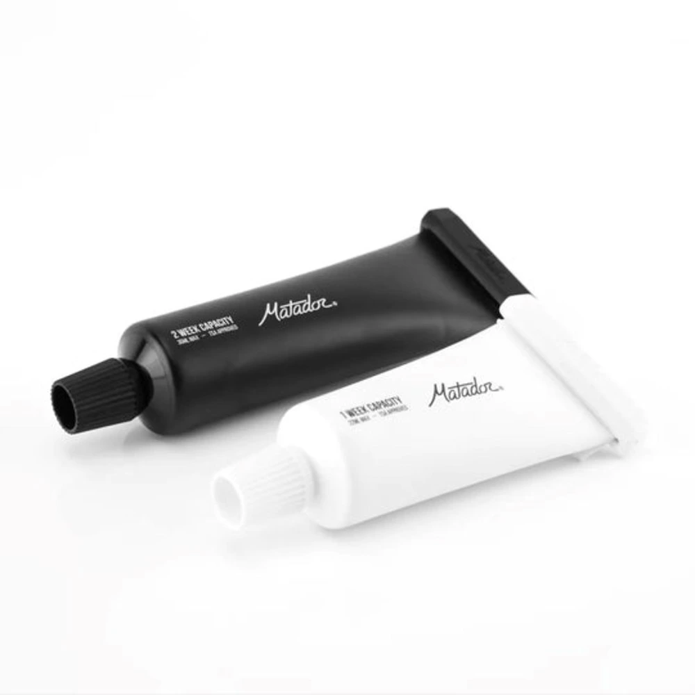 Matador Refillable Toothpaste Tubes 2 Pack, Reusable Travel Toothpaste Tubes, Vapour Barrier, TSA Approved, Black and White - MATTT2001BKW - Image 2