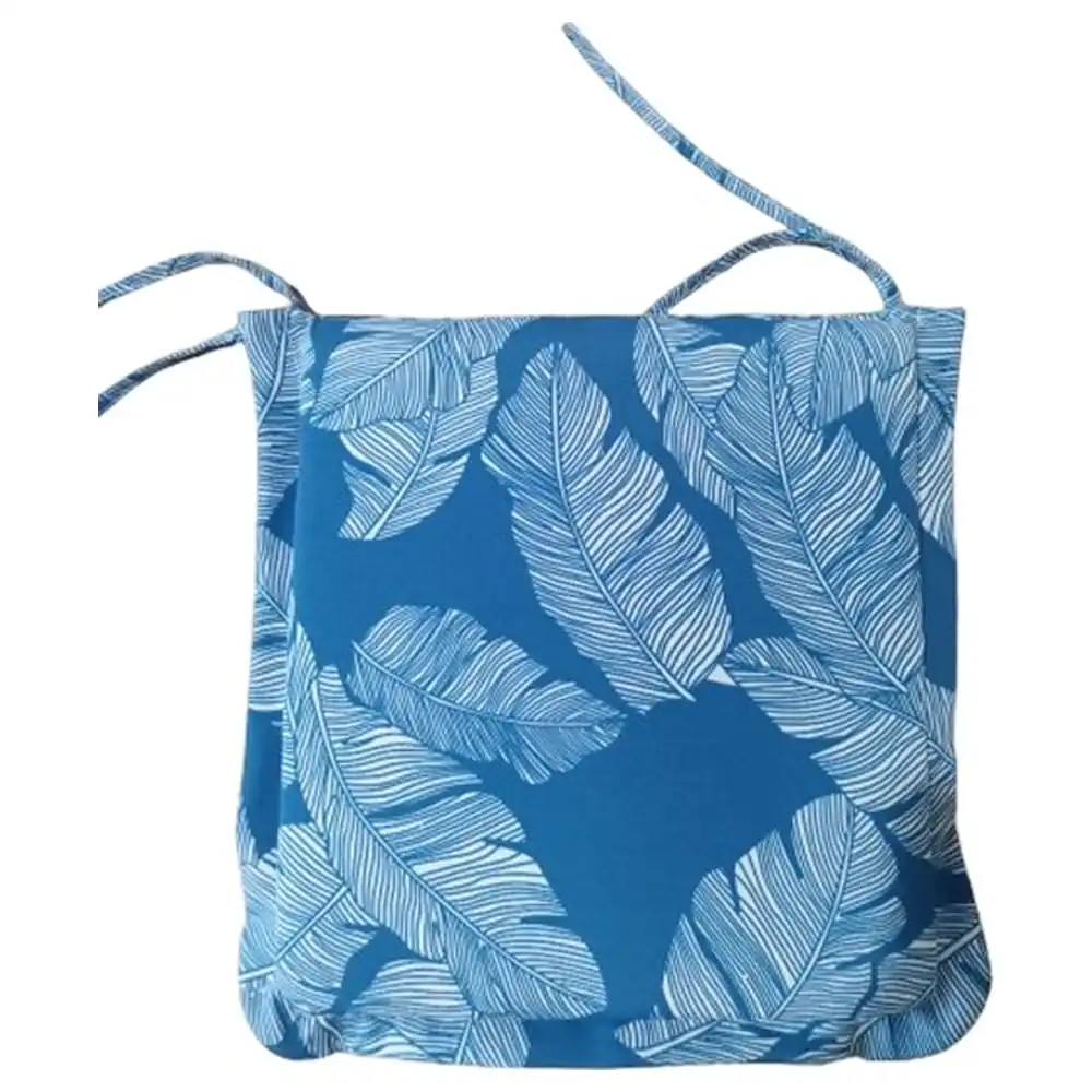 Paradiso Square Outdoor Seat Pad with Tie Fastenings, Soft Padded Tropical Leaf Print Cushion for Garden, Patio and Dining Chairs - DY-N4H - Image 2