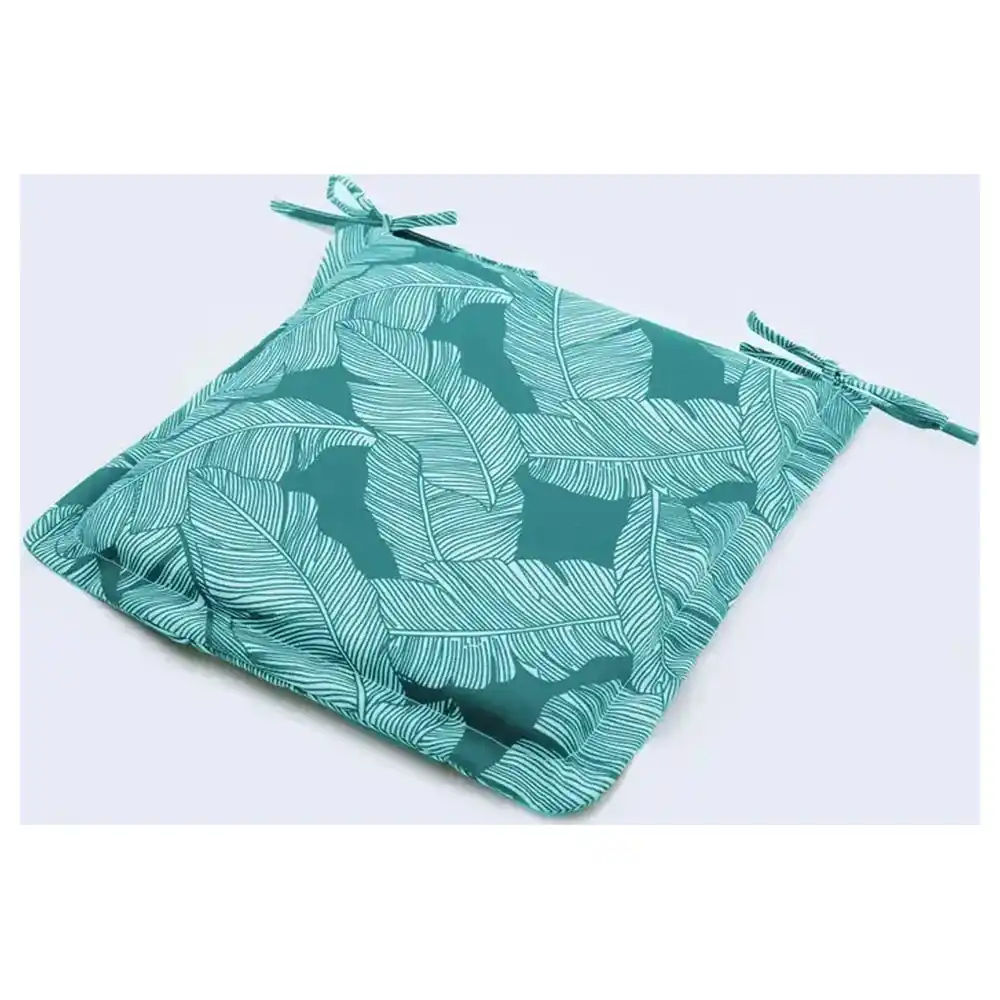 Paradiso Square Outdoor Seat Pad with Tie Fastenings, Soft Padded Tropical Leaf Print Cushion for Garden, Patio and Dining Chairs - DY-N4H - Image 5