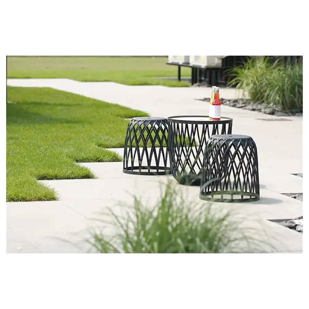 Prosperplast Uniqubo Set 3 Multifunctional Furniture Set, Storage Basket Table with Wood-Effect Lid and 2 Seats, Anthracite - IKUBS3-S433 - Image 2