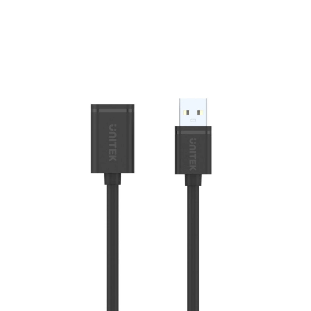 Unitek 3M USB 2.0 Extension Cable, USB-A Male to Female, 480Mbps, Backward Compatible with USB 1.1, Durable, For Flash Drive Keyboard & Printer, Black - Y-C417GBK-3M
