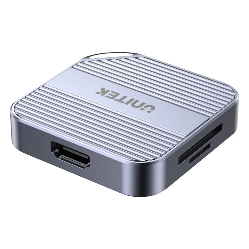 Unitek Magnetic SD & Micro SD Card Reader with PD 100W, 6-in-1, HDMI 4K 60Hz, UHS-II up to 2TB, 3.5mm Audio, 5Gbps USB-C, For iPhone 17 & Android, Space Grey - S1244CGY01 - Image 8