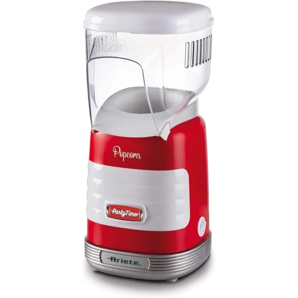 Ariete Popcorn Maker, 1100-Watt Power, Dedicated Popcorn Preparation, Home Snack Maker, Party Time Collection, Red - MOD2956
