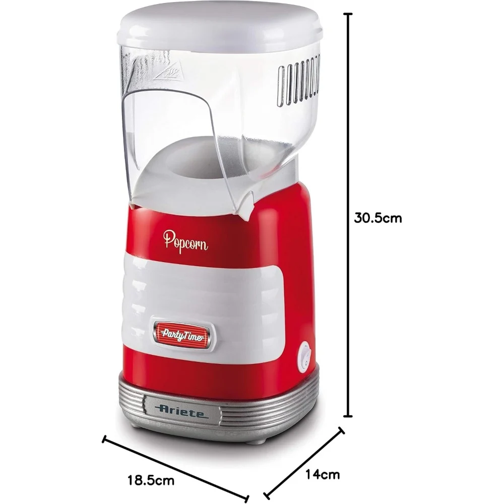 Ariete Popcorn Maker, 1100-Watt Power, Dedicated Popcorn Preparation, Home Snack Maker, Party Time Collection, Red - MOD2956 - Image 5