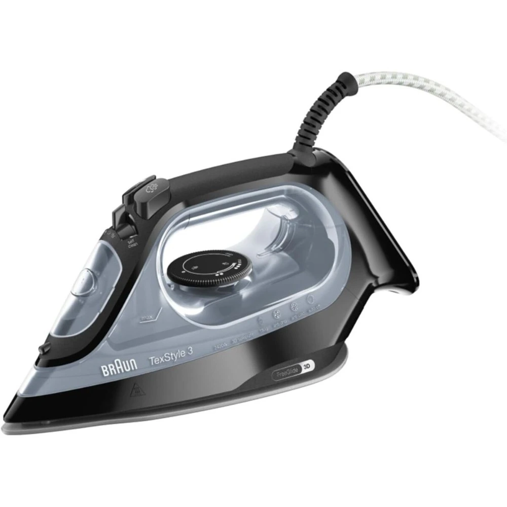 Braun Steam Iron, 2400-Watt Power, Steam Ironing Design for Everyday Garment Care, Household Appliance for Smoothing Clothes and Removing Wrinkles, Black Finish - SI3055BK