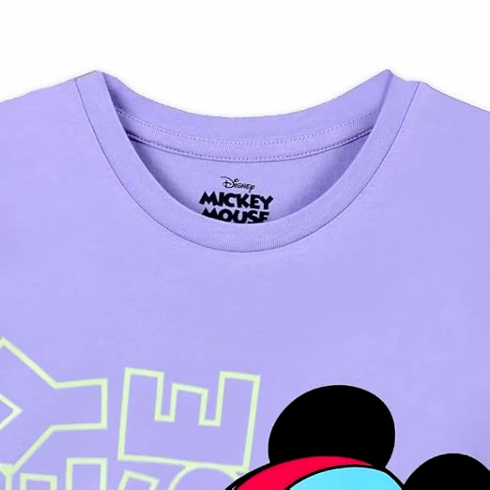 Disney Mickey Mouse Girls T-Shirt, 100 Percent Cotton, Crew Neck Short Sleeve, Regular Fit, Casual Wear, 11-12 Years, Purple - TU22648-11-12Y - Image 3