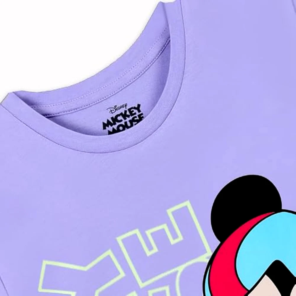 Disney Mickey Mouse Girls T-Shirt, 100 Percent Cotton, Crew Neck Short Sleeve, Regular Fit, Casual Wear, 11-12 Years, Purple - TU22648-11-12Y - Image 4