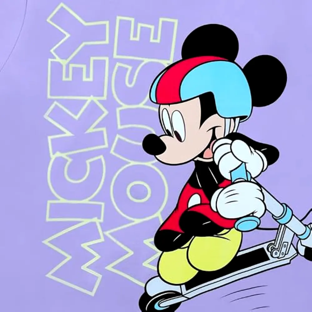 Disney Mickey Mouse Girls T-Shirt, 100 Percent Cotton, Crew Neck Short Sleeve, Regular Fit, Casual Wear, 11-12 Years, Purple - TU22648-11-12Y - Image 5