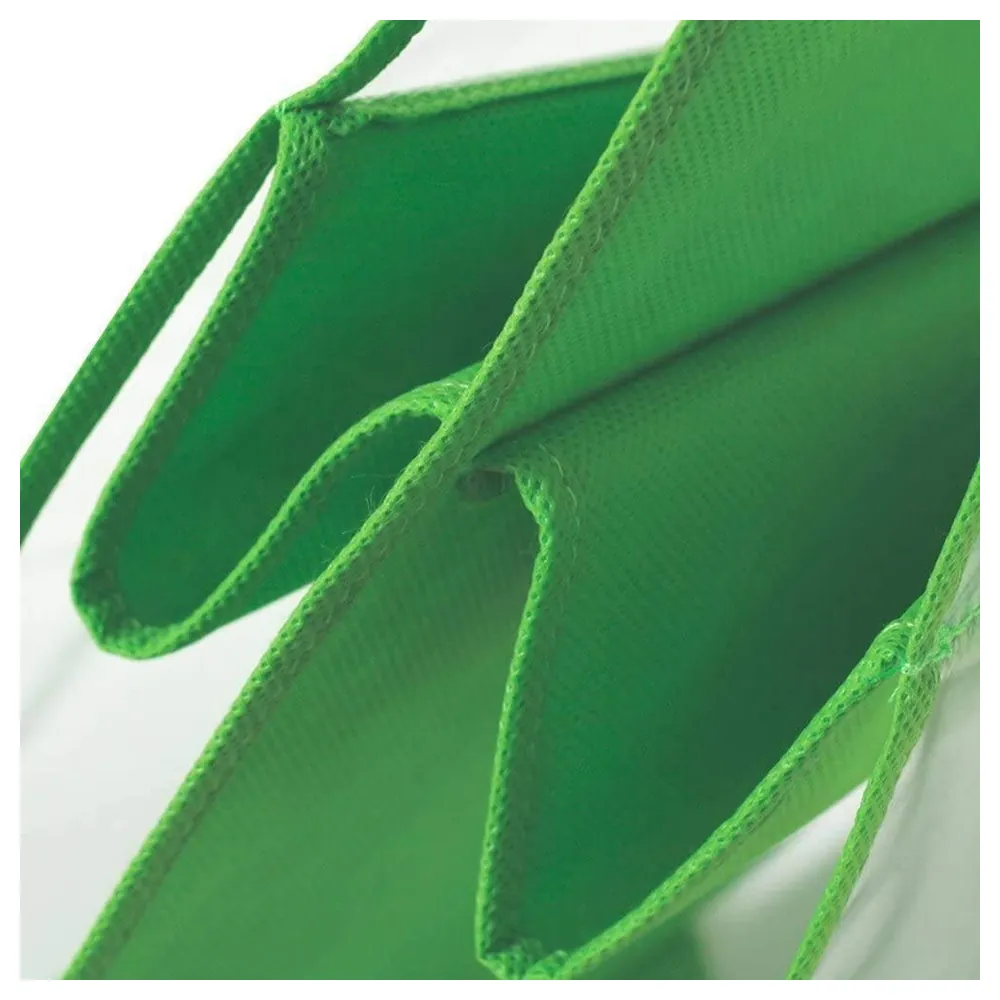 GulfDealz 6 Pocket Hanging Handbag Organizer with Clear PVC Windows, Foldable Non-Woven Closet Storage Bag with Stainless Steel Hook, Green - Image 6