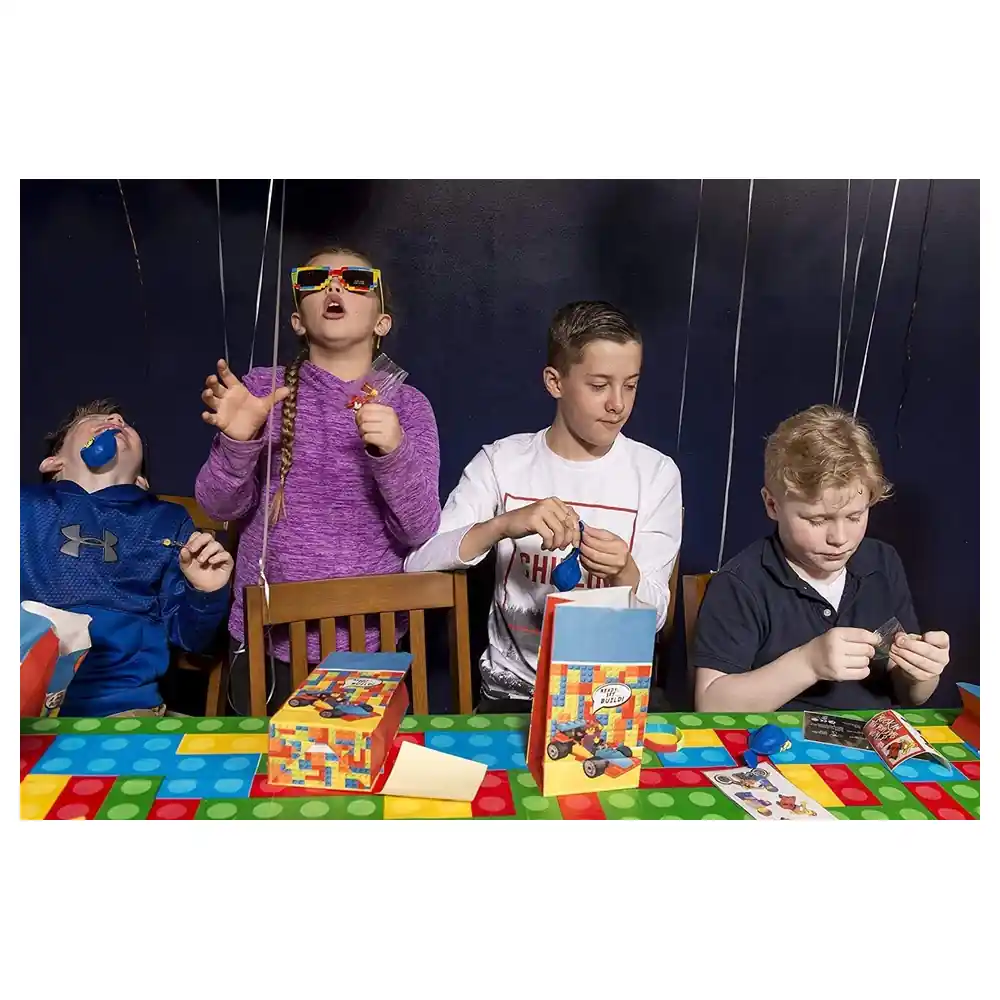 GulfDealz Brick-Theme Kids Sunglasses with Building Brick Stud Frame, Multicolour Plastic Party Glasses for Brick-Loving Kids - Image 4