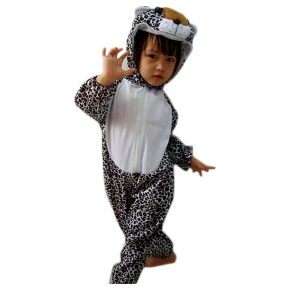 GulfDealz Cheetah Hooded Jumpsuit Halloween Costume, Soft Flannel Unisex Animal Onesie for Costume Parties, Cosplay and Nightwear, Size Medium, Multicolour