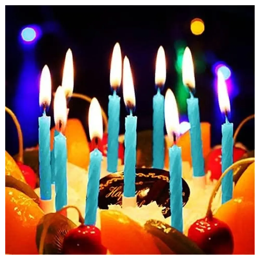 GulfDealz Spiral Birthday Cake Candles with Holders, Pack of 10 Twisted Paraffin Wax Candles with Drip-Catching Stands, Green - Image 4