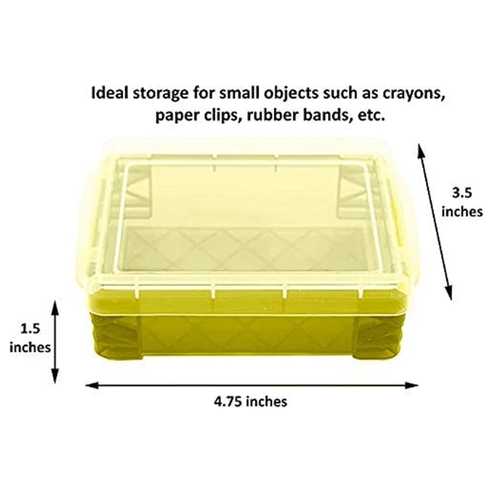 GulfDealz Stackable Crayon Box with Snap-Tight Handles and Clear Lid, Durable Plastic Art and Craft Storage Case, Yellow - Image 5