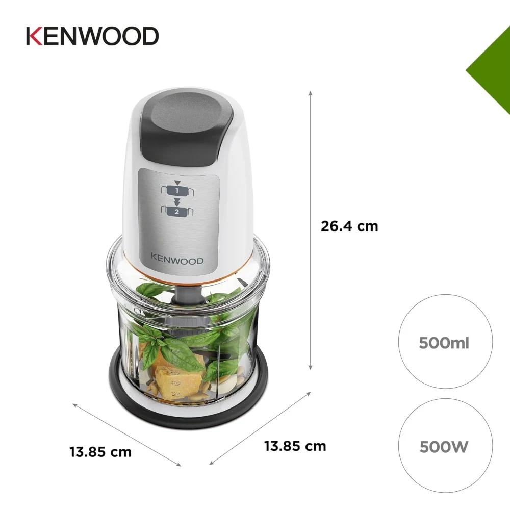 Kenwood Easy Chop Mini Chopper, 500-Watt Power, Compact Food Chopping Design for Everyday Kitchen Preparation, Convenient Appliance for Chopping Ingredients, White - CHP61.100WH - Image 7
