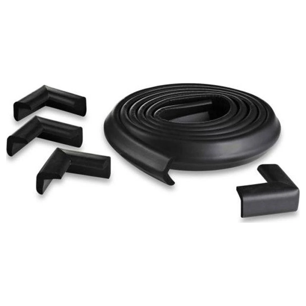 KidCo SecureStick Foam Edge and Corner Protector Set, 10 ft Black Edge Roll with 4 Corner Guards and Double-Sided Tape - S383 - Image 2