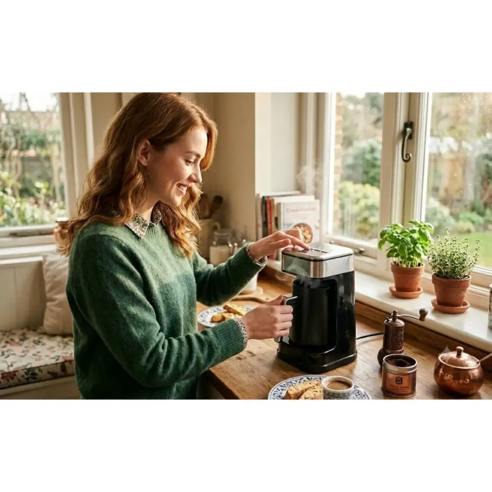 Orca Dual Smart Turkish Coffee Maker, Dual-Coffee Preparation, Multiple-Cup Serving, Home Coffee Appliance, Silver and Black - OR-PR79 - Image 4