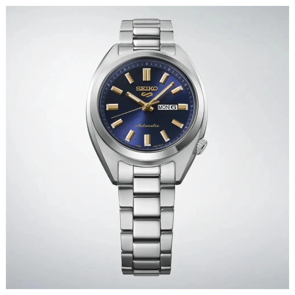 Seiko 5 Sports SNXS Womens Automatic Watch 32mm Blue Dial, Day-Date, LumiBrite Hands, Curved Hardlex Crystal, 100m Water Resistant Steel Bracelet - SRE021K1 - Image 3