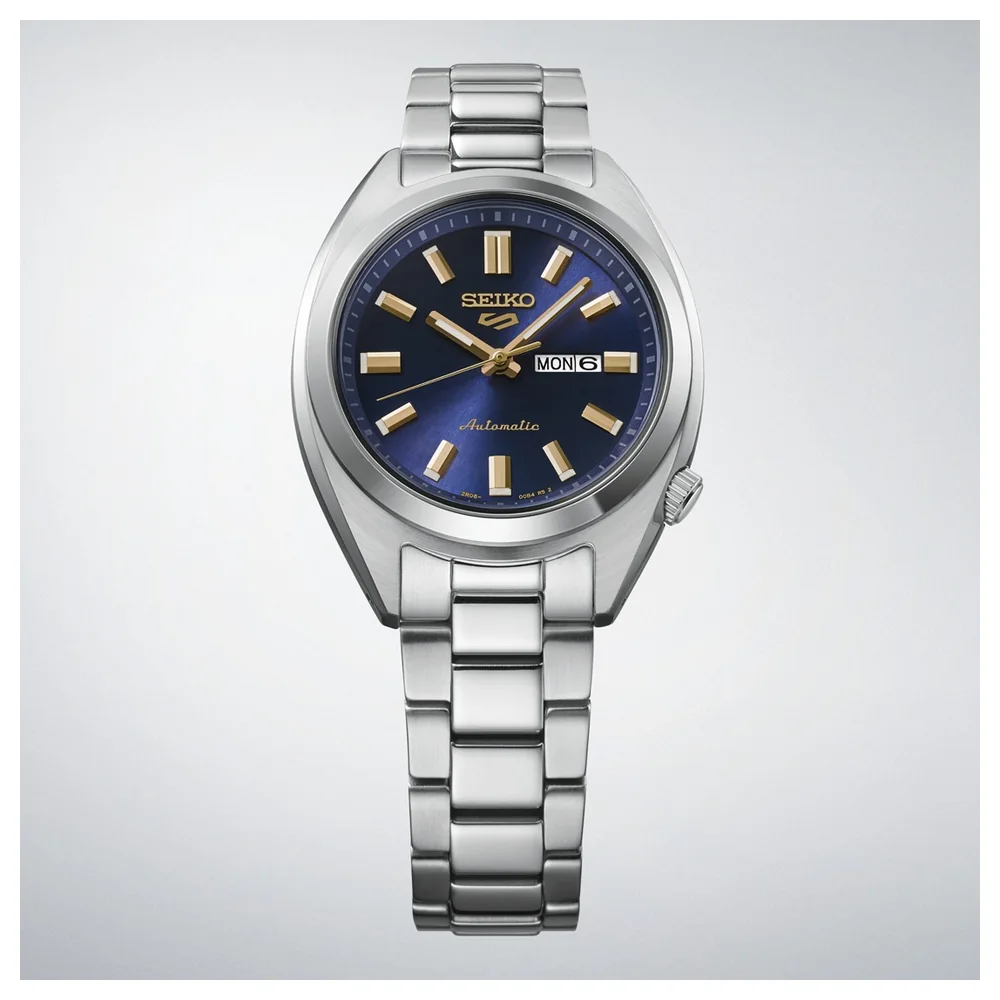 Seiko 5 Sports SNXS Womens Automatic Watch 32mm Blue Dial, Day-Date, LumiBrite Hands, Curved Hardlex Crystal, 100m Water Resistant Steel Bracelet - SRE021K1 - Image 4