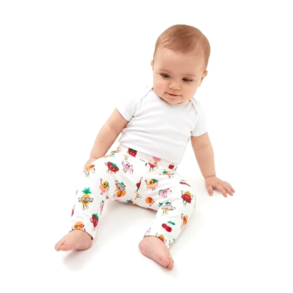 AIKO Infant Playful Fruit Baby Girls Pants, 100 Percent Cotton, Regular Fit, Casual Wear, 6-9 Months, White - TU23575 - 6-9M - Image 4