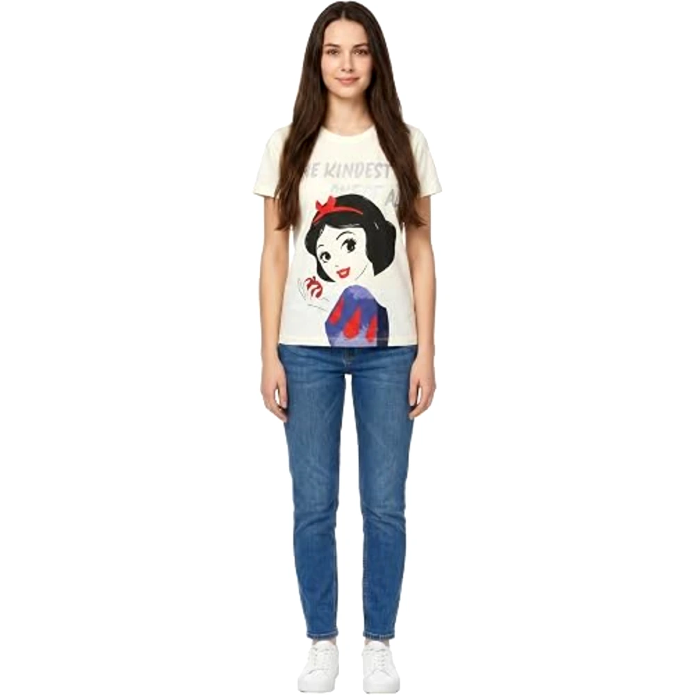 Disney Snow White Classic Women T-Shirt, 100 Percent Cotton, Crew Neck Short Sleeve, Regular Fit, Casual Wear, Size M, White - TU25761 - M - Image 4
