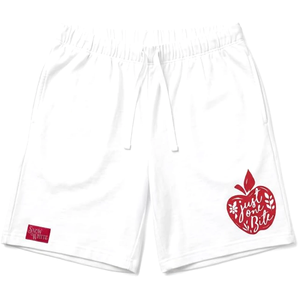 Disney Snow White Just One Bite Women Lounge Shorts, 100 Percent Cotton, Relaxed Fit, Casual Wear, Size S, White - TU25759 - S