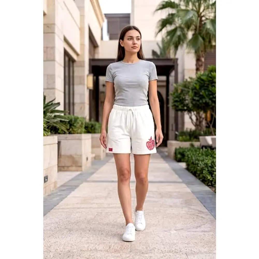 Disney Snow White Just One Bite Women Lounge Shorts, 100 Percent Cotton, Relaxed Fit, Casual Wear, Size S, White - TU25759 - S - Image 3