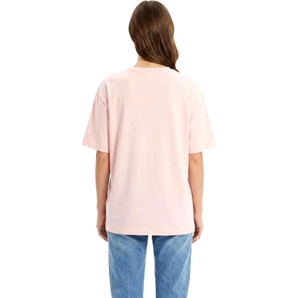 Disney Stitch and Angel Pastel Women Oversized Drop Shoulder T-Shirt, 100 Percent Cotton, Crew Neck Short Sleeve, Casual Wear, Size M, Pink - TU26267 - M - Image 2
