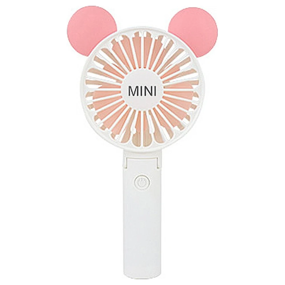 GulfDealz Rechargeable Bear Mini Handheld Fan with 3 Speeds, Foldable Desk Stand Design and USB Cable, Portable Fan for Travel and Office, Pink - Image 4