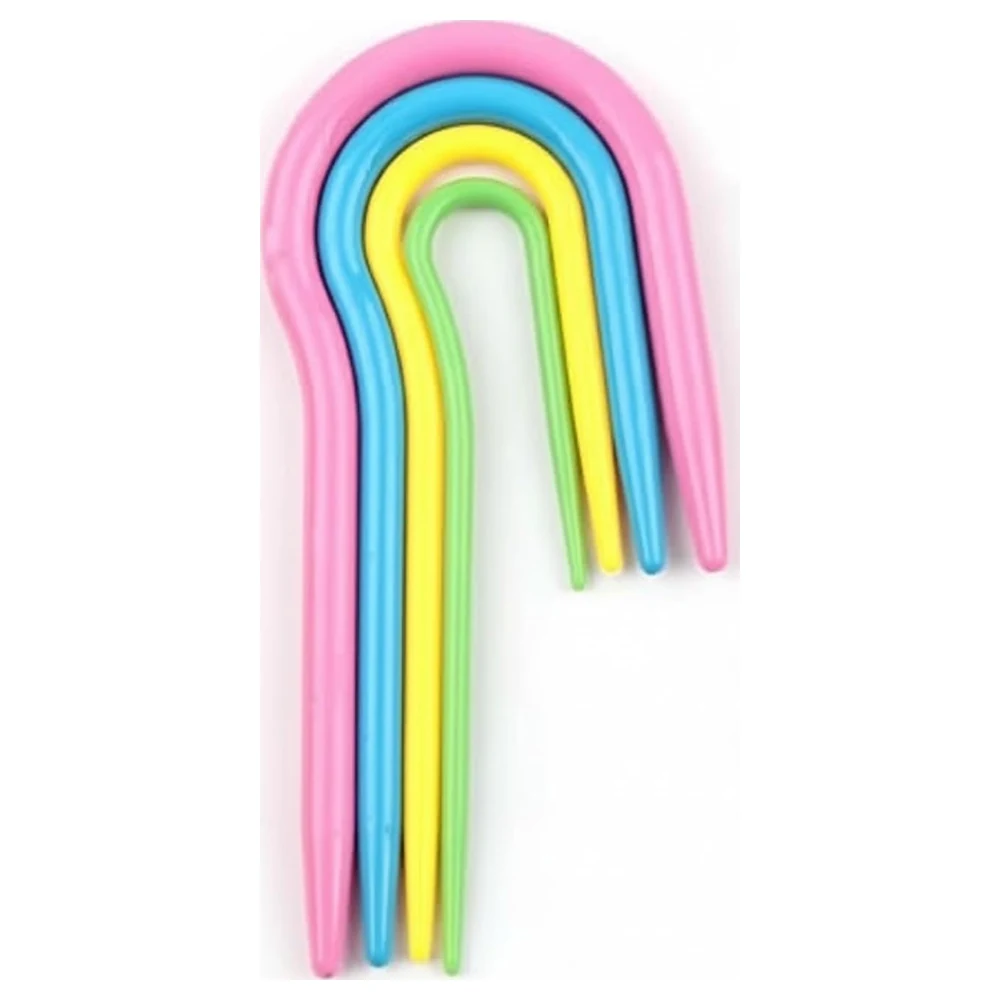 GulfDealz U-Shaped Cable Stitch Knitting Needles in 4 Sizes, Lightweight Resin Cable Knit and Crochet Stitch Holders for Sweaters, Hats and Scarves, Multicolour