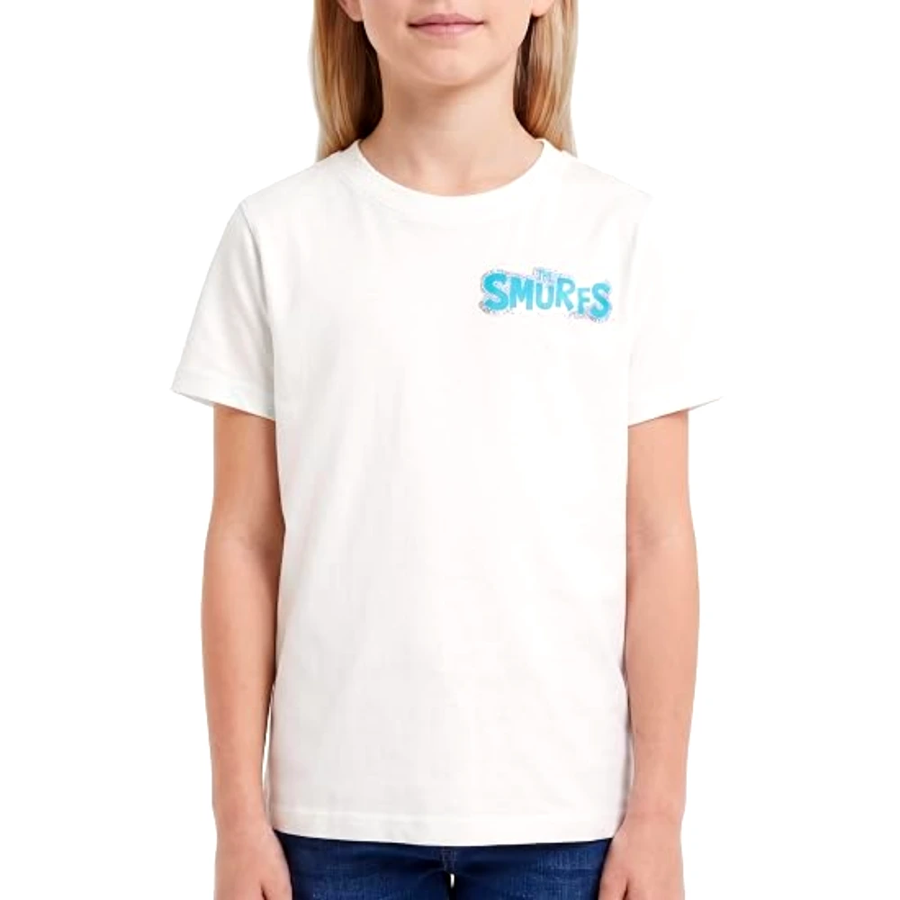 The Smurfs Logo Girls T-Shirt, 100 Percent Cotton, Crew Neck, Regular Fit, Casual Wear, 13-14 Years, White - TU25846-13-14 - Image 2