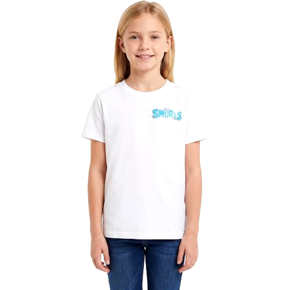 The Smurfs Logo Girls T-Shirt, 100 Percent Cotton, Crew Neck, Regular Fit, Casual Wear, 13-14 Years, White - TU25846-13-14 - Image 3