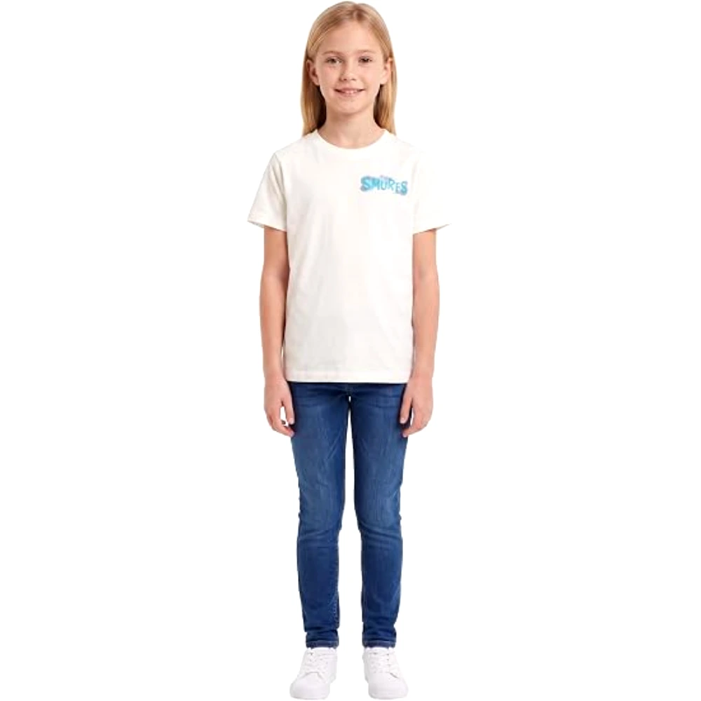 The Smurfs Logo Girls T-Shirt, 100 Percent Cotton, Crew Neck, Regular Fit, Casual Wear, 13-14 Years, White - TU25846-13-14 - Image 5