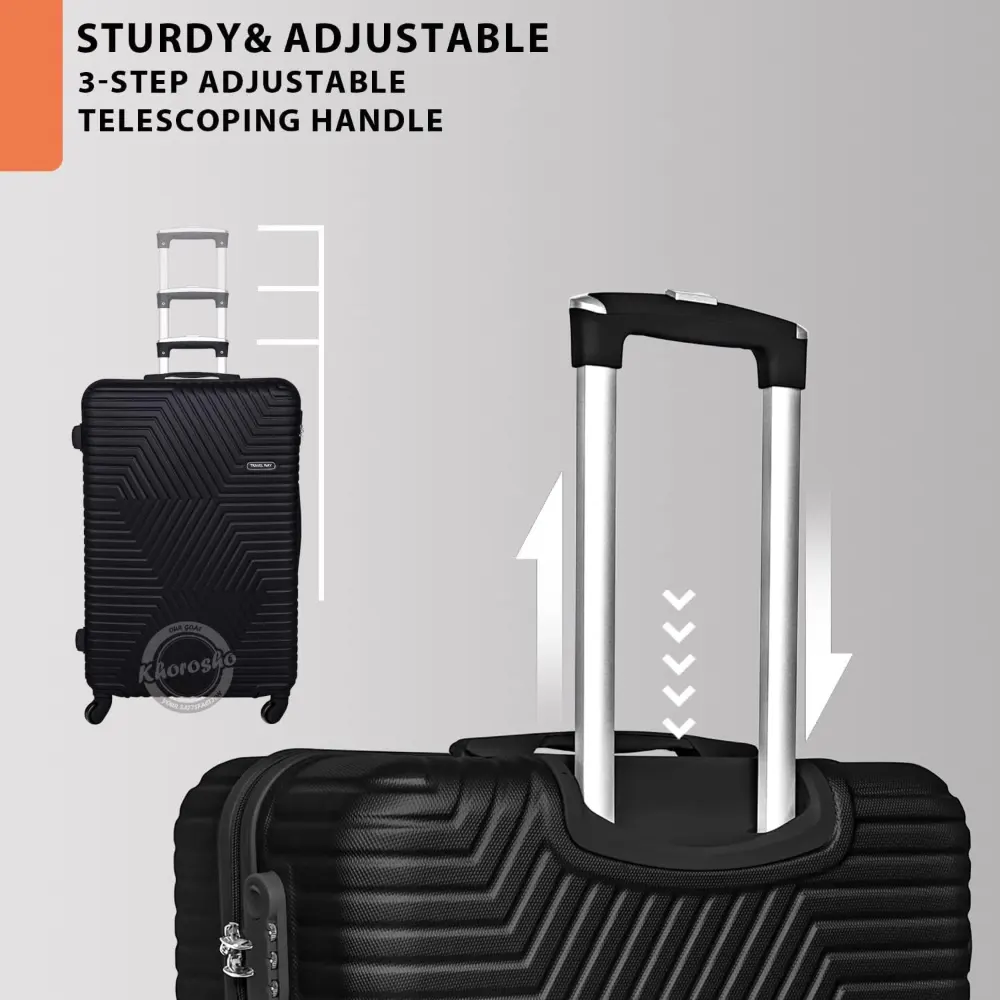 TrekKit 20-Inch Carry-On Luggage Trolley, Lightweight ABS Hardshell Hand-Carry Suitcase, Four Spinner Wheels, Compact Travel Luggage, 51cm, Black - NBHA-20-Black-FBA - Image 7