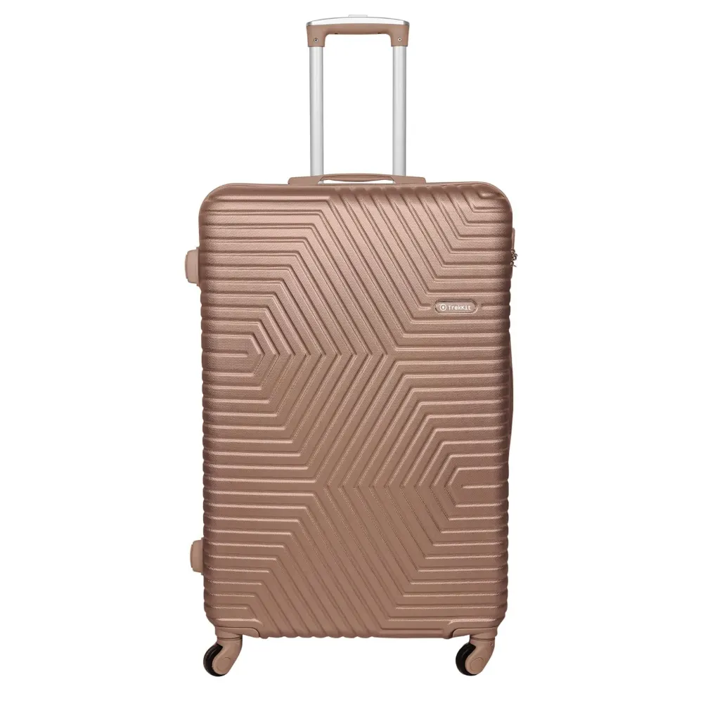 TrekKit 20-Inch Carry-On Luggage Trolley, Lightweight ABS Hardshell Hand-Carry Suitcase, Four Spinner Wheels, Compact Travel Luggage, 51cm, Gold - NBHA-20-Gold-FBA