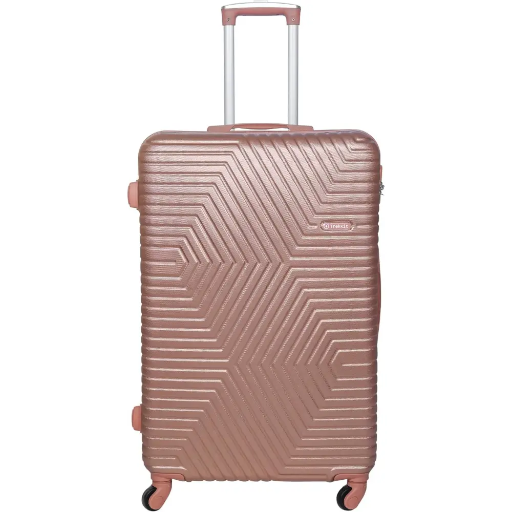 TrekKit 20-Inch Carry-On Luggage Trolley, Lightweight ABS Hardshell Hand-Carry Suitcase, Four Spinner Wheels, Compact Travel Luggage, 51cm, Rose Gold - NBHA-20-RoseGold-FBA